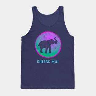 Chiang Mai Thailand Colorful Weathered Elephant Tank Top